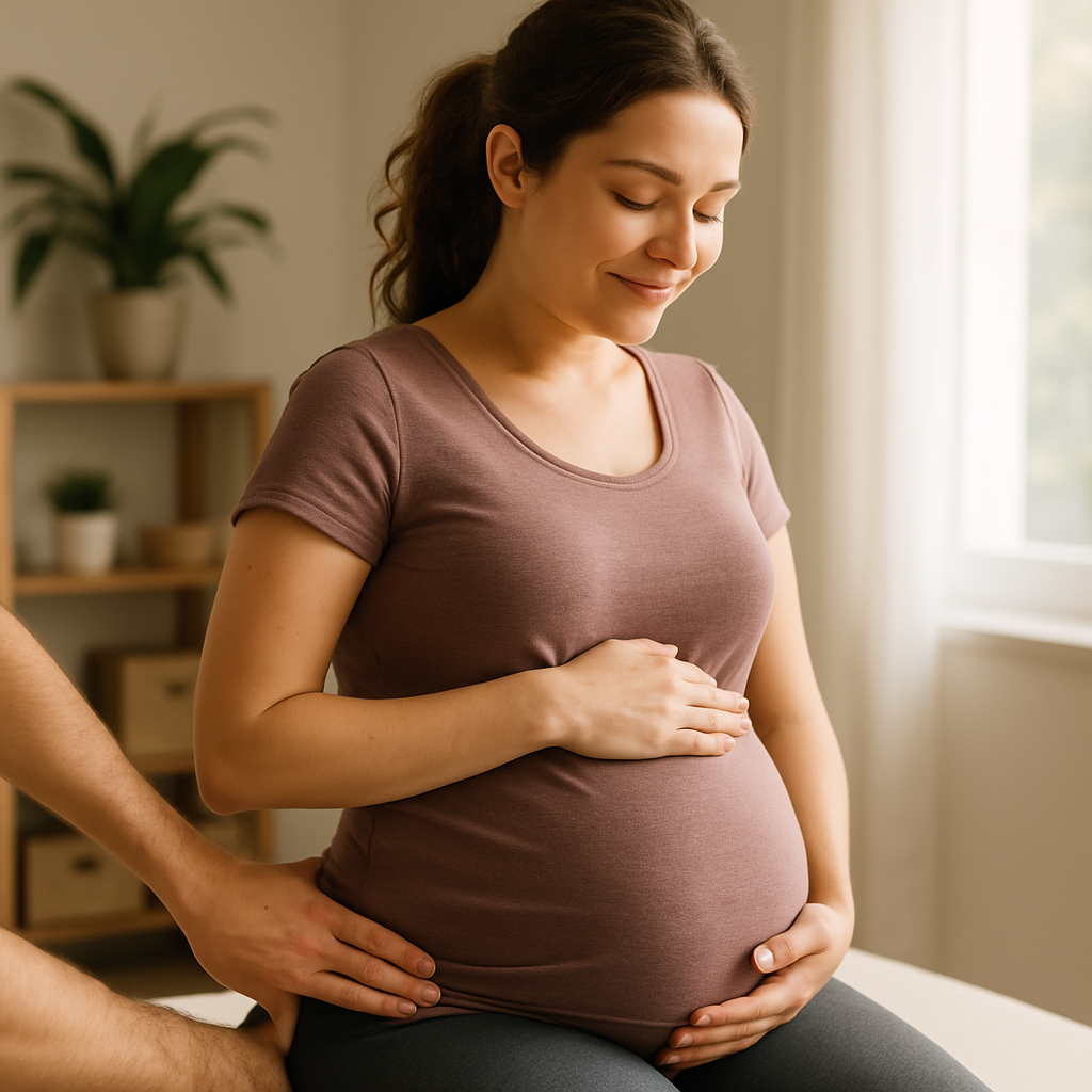 dame fille femme enceinte chez l'ostéopathe